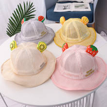 2020 Cute Baby Sun Hat Fruit Bucket Caps Boy Girl Beach Cool Net Hat Cotton Outdoor Bonnet Beanie 2-4 Years Children Casquette 2024 - buy cheap
