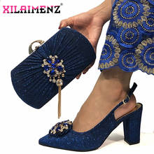 High Quality  Royal Blue African women Shoes and Bags To Match Set Wedding Party Shoes and Bag Sets for Wedding Sandals 2024 - buy cheap