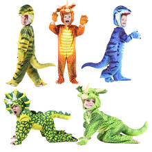 Plush Mascot Costume for Children's Tyrannosaurus Dinosaur Halloween Cosplay Fursuit Printing Animal Dress Up Clothes 2024 - buy cheap