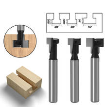 1/3PC 1/4" Shank 6mm T-Slot Cutter Router Bit Set 5/16 3/8 1/2 Hex Bolt Hole Bits T Slotting Milling Cutter for Wood Woodworking 2024 - buy cheap