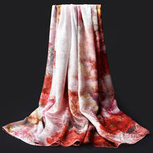 100% Real Silk Scarf Women Hollow Out Jacquard Silk Echarpe Shawls,Wraps Ladies Foulard Femme Hangzhou Pure Silk Scarves Long 2024 - buy cheap