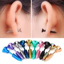 1PC Unisex Punk Screws Earrings Anti-allergic Titanium Steel Piercing Nail Screw Stud Earrings Ear Piercings Jewelry Halloween 2024 - buy cheap