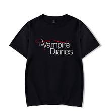 Camiseta vampiro diaries, camiseta harajuku de manga curta feminina masculina, fashion de rua, roupas para adolescentes 2024 - compre barato