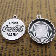 100pcs Bottle Cap Charms 21mm x 25mm DIY Jewelry Making Pendant antique silver color 2024 - buy cheap