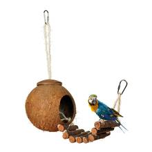 Натуральная Кокосовая Скорлупа Птичье гнездо домик-клетка кормушка для домашних животных попугай игрушечный попугай B95B 2024 - купить недорого