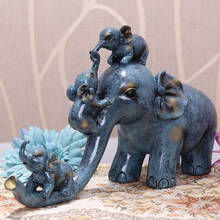 Wu chen-estatueta de elefante, estatueta de resina para artesanato, presente de casamento para casa 2024 - compre barato