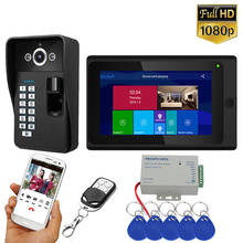 7 дюймов Wifi беспроводной отпечаток пальца RFID видео телефон двери дверной звонок Домофон Система с проводной AHD 1080P дверной контроль доступа Syste 2024 - купить недорого