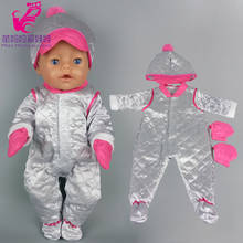 Детская кукольная одежда 40 см, зимние лыжные комбинезоны, шапка, набор, 17 дюймов, Детская кукольная верхняя одежда 2024 - купить недорого