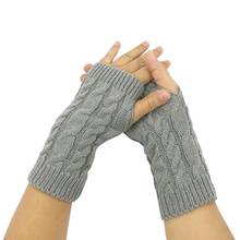 Women Warm Gloves Autumn And Winter Unisex Half Finger Twist Gloves Warm Cold Short Wool Gloves Coffee S1 New 2024 - buy cheap