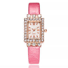 Hot Selling Women Rectangle Rhinestone Watch Luxury Ladies Leather Strap Quartz Wrist Watches Relogio Feminino 2024 - buy cheap