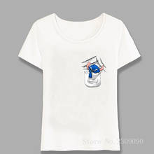 Cool Pocket Blue Ferret Badness Level Rising Print T-Shirt Fashion Women t-shirt Cute Girl Tops Pocket Paw Design Tees Harajuku 2024 - buy cheap