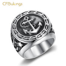 Мужское кольцо из нержавеющей стали CFBulongs в стиле панк, античное серебряное кольцо, байкерские металлические кольца Viking для мальчиков, мужские ювелирные изделия 2024 - купить недорого
