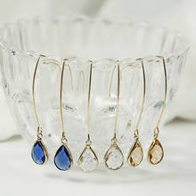New Simple Yellow/White/Blue Crystal Water Earrings for Women Wedding Party Long  Earring Fashion Jewelry 2024 - buy cheap