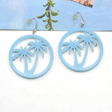 Coconut tree orelha jóias para mulher cor azul tamanho máximo festa de verão brincos de gota de peixe 2024 - compre barato