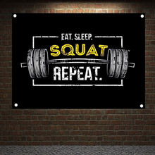 EAT. SLEEP. SQUAT REPEAT.Motivational Workout Posters Wall Chart Exercise Banners Flags Wall Art Tapestry Sticker Gym Decor 2024 - buy cheap