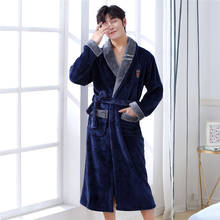 Зимняя фланелевая повседневная одежда для сна, мягкое женское кимоно, халат, толстая Домашняя одежда, теплая Пижама, карманный халат, пижама, пеньюар 2024 - купить недорого