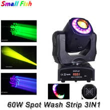 Mini 60W Spot Wash Strip 3IN1 LED Gobo Moving Head Light With Pattern Board High Brightness DJ Disco Club Stage Light DMX 512 2024 - buy cheap