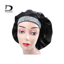 Customize Satin Hair Rhinestone Bonnet Bling Bonnet Wholesale Custom Designer Hair Bonnets 2024 - buy cheap