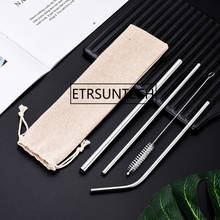 50Sets Stainless Steel Straw Metal Reusable Bent Straw Mug Coffee Straight Straws Child Drinking Straw With Cleaner Brush 2024 - buy cheap