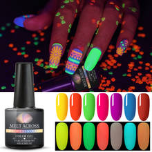 MEET ACROSS Luminous Neon Nude Pink Gel Nail Polish Fluorescent Colorful Gel varnish Glow In The Dark Soak Off UV Gel Varnish 2024 - buy cheap