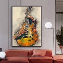 Arte abstrata moderna guitarra posters e quadros em tela quadros de parede para sala estar decoração da sua casa (sem moldura) 2024 - compre barato