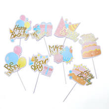 Baby Shower Cake Topper Kids Birthday Cupcake Toppers Balloon Cake Flags Be Happy Cake Baking Party Wedding Decoration Supplies 2024 - buy cheap