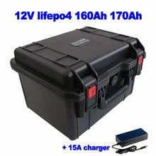 Lifepo4-Batería de fosfato de hierro y litio para el hogar, propulsor de respaldo para barco de pesca, EV, RV, UPS, cargador AGV + 15A, 12v, 160Ah, 170Ah 2024 - compra barato