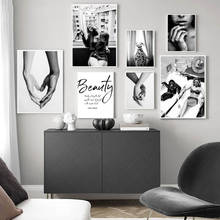 Canvas Prints Black and White Poster Wall Art Fashion Painting Sexy Woman Picture Retro Home Decor Cuadros Bedroom Modular Frame 2024 - buy cheap