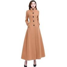 Пальто женское Шерстяное, приталенное, длинное, Осень-зима 2020, 3XL 2024 - купить недорого