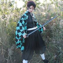 Kamado Tanjirou cos Demon Slayer Kimetsu no Yaiba anime hombre mujer cosplay alta calidad Kimono moda disfraz conjunto completo 2024 - compra barato