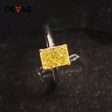 Oeves-Anillo de plata de primera ley con Topacio para mujer, sortija, plata esterlina 100%, Diamante de alto carbono, 5x7mm, brillante, joya fina para fiesta de compromiso, venta al por mayor, 925 2024 - compra barato