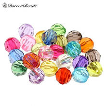 DoreenBeads 500PCs Randomly Mixed Color Acrylic Clear Faceted Round Spacer Beads Jewelry Accessories 6mm(2/8") Dia.(B21782) 2024 - buy cheap