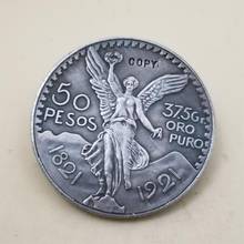 Silver plated 1821-1921 Mexico 50 Pesos (Centenario) 100th Anniversary of Independence from Spain copy coins commemorative coins 2024 - buy cheap