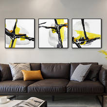 Abstract Black Yellow Painting Yellow Poster Print Big Size Wall Art for Living Room Modern Tableaux HD Cuadros Salon Decoracion 2024 - buy cheap