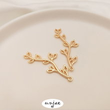 Custom 14K bag gold color protection Leaf Pendant DIY handmade earring nail hairpin jewelry long branch leaf pendant accessories 2024 - buy cheap