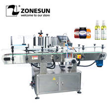 ZONESUN Automatic Round Glass Bottle Can Jar Double Sided Labeling Machine Label Sticker for Cosmetic Oil 2024 - buy cheap