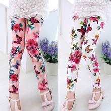 EACHIN Baby Girls Pants Fashion Floral Print Ninth Pants Toddler Cotton Skinny Elastic Waist Bottom baby Kids Flexible Pants 2024 - buy cheap