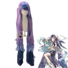 SINoALICE Cosplay Alice The Little Mermaid Long Ponytail Wavy Synthetic Hair Heat Resistant Wig+ Free Wig Cap 2024 - buy cheap