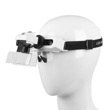Cabeça usar lupa óculos lupa lupa com luz led capacete 1x-20x lupa de vidro para reparação joalheiro terceira mão 2024 - compre barato