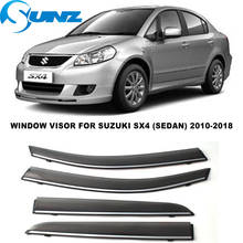 Defletor de janela lateral para suzuki sx4 sedan, modelos 2010 2011 2012 2013 2014 2015 2016 2017 2018, viseiras de janela com defletores de chuva e sol 2024 - compre barato