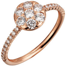 18K Au750 Rose Gold Ring Women Wedding Anniversary Engagement Ring Round Moissanite Diamond Elegant Romantic Trendy Cute 2024 - buy cheap
