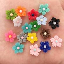 Cabochão de resina misturada com flor colorida kawaii 12mm, costas planas, álbum de recortes, 100 peças, decoração diy, estatueta de casa, artesanato of577 2024 - compre barato