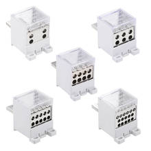 uxcell 1 In 4/6/8/10/16 Out DIN Rail Terminal Blocks 400A Max Input Distribution Block for Circuit Breaker and Gate Motors 2024 - buy cheap