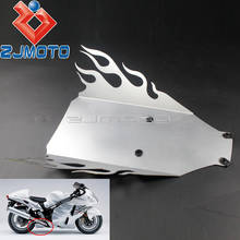 1x panela inferior de alumínio para motocicleta, personalizado para suzuki hayabusa gsx1300r gsx 1300r 1999-2007, chama de fogo prata sob asa 2024 - compre barato