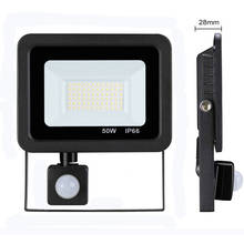 Led 10W 20W 30W 50W Flood Light Outdoor PIR Motion Sensor 220V IP66 Outdoor Spotlight Led Projector Light Reflector With Sensor 2024 - buy cheap