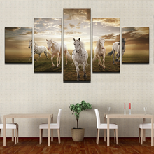 Canvas Paintings 5 Pieces Running Steed Pictures Modular Prints Clouds Animal Horses Poster Wall Art Frame Living Room Decor 2024 - buy cheap