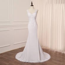 Jiayigong Cheap Mermaid Wedding Dress 2020 Sexy V-neck Sleeveless Applique Sweep Train Wedding Gowns Vestido De Noiva 2024 - buy cheap