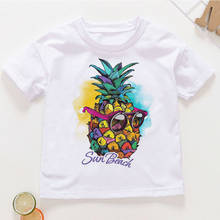 Cute New Girls Tshirt Pineapple Strawberry Painted Pattern T Shirt Girl Boys T Shirts Cartoon Baby Boy Clothes Kids Short Sleeve 2024 - buy cheap