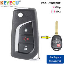 KEYECU-llave de Control remoto abatible mejorada para Toyota Rav4 Tacoma 2015, 2016, 2017, Fob, 3 botones-314MHz-Chip H-ID FCC: HYQ12BDP 2024 - compra barato