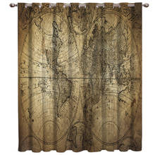 World Wall Map Room Curtains Large Window Curtain Lights Living Room Decor Outdoor Floral Indoor Kids Curtain Panels With 2024 - buy cheap